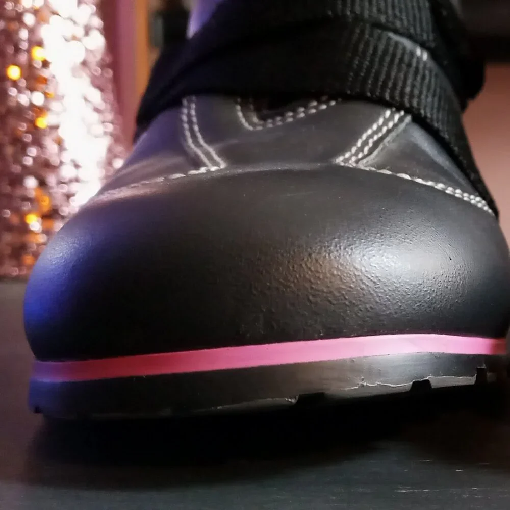 Edgy RARE Vintage Skechers Somethin’ else Black/Pink Leather Sneaker Heels - Picture 10 of 16